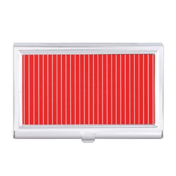 Red Striped Business Card Case by morning6 at Zazzle