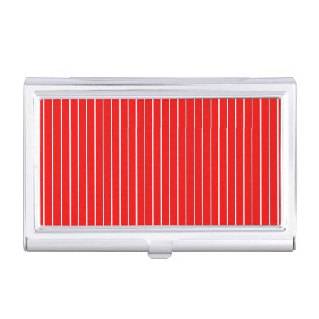 Red Striped Business Card Case