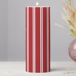 Red Striped Christmas Candle 