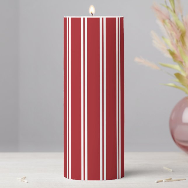 Red Striped Christmas Candle  (In Situ)