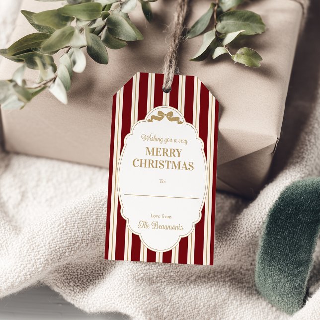 Red Striped Christmas Gift Tags (Creator Uploaded)