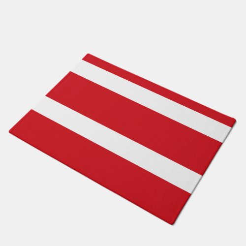 Red striped doormat