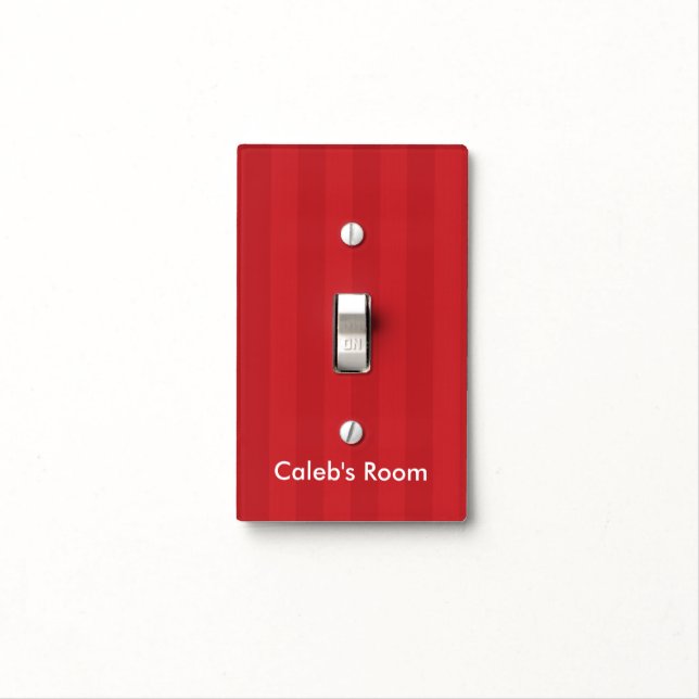 Red Striped Elegant Holiday Light Switch Cover (In Situ)