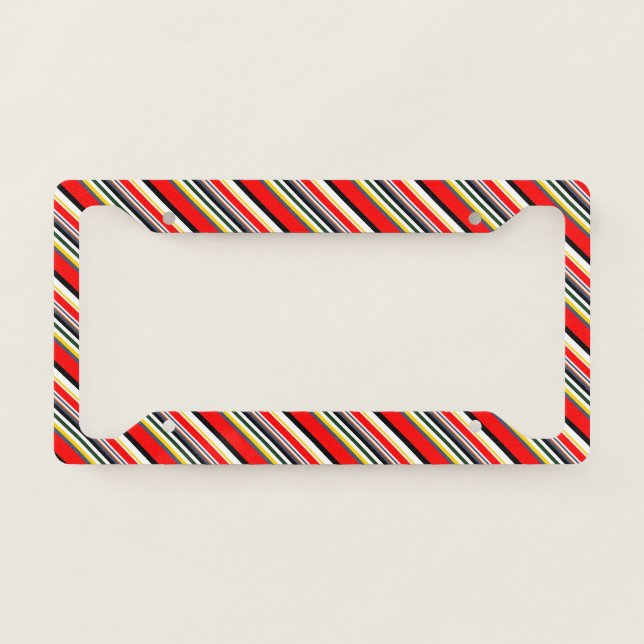Red Striped License Plate Frame (Front)