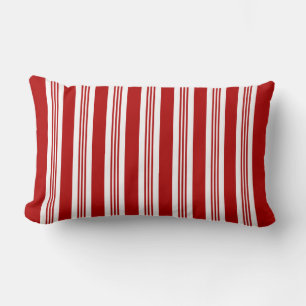 Red Striped Nautical Lumbar Pillow