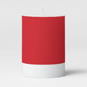 Red striped pillar candle