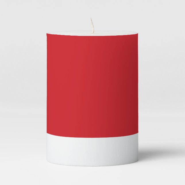 Red striped pillar candle (Front)