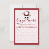 Red striped Secret Santa customizable ballots (Front)