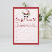 Red striped Secret Santa customizable ballots (Standing Front)
