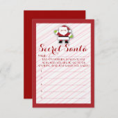Red striped Secret Santa customizable ballots (Front/Back)
