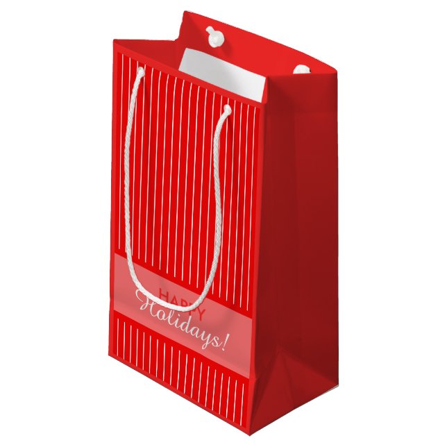 Red Striped Small Gift Bag (Front Angled)