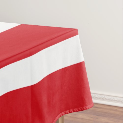 Red striped tablecloth
