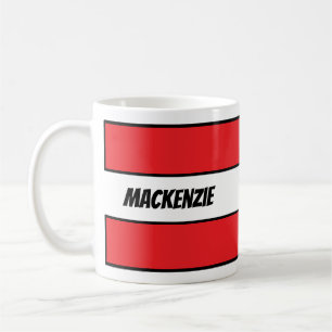 Red Stripes add your name Coffee Mug