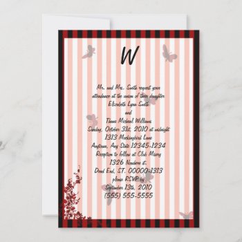 Red Stripes And Butterflies Goth Bridal by gothicbusiness at Zazzle