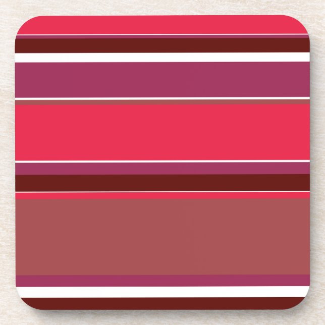 Red stripes beverage coaster (Front)