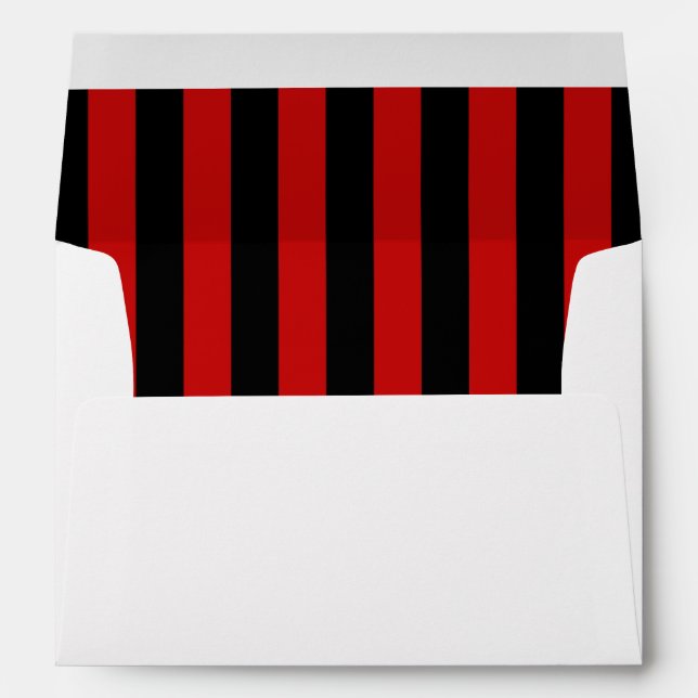 Red Stripes, Black Stripes, Striped Pattern, Lines Envelope (Back (Bottom))