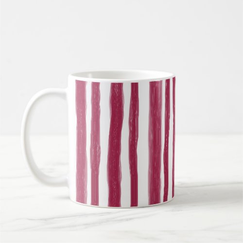 Red Stripes Bordeaux  Coffee Mug