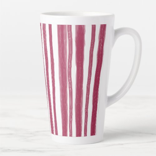 Red Stripes Bordeaux  Latte Mug
