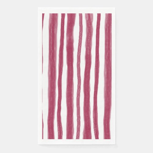 Red Stripes Bordeaux  Paper Guest Towels