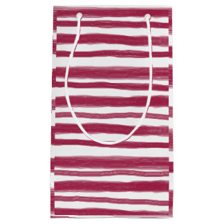 Red Stripes Bordeaux Small Gift Bag