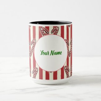 Red stripes Christmas Lollipops Personalized