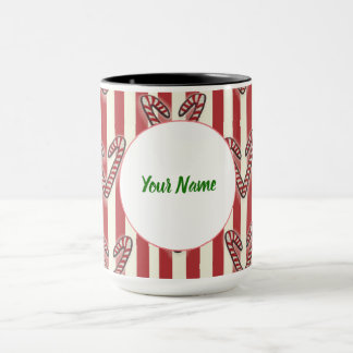 Red stripes Christmas Lollipops Personalized Mug