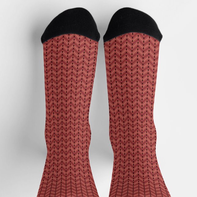 Red Stripes Crew Socks (Top)