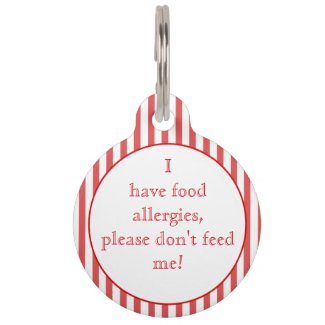 Red Stripes Food Allergies Medical Alert