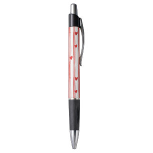 Red Stripes & Hearts Pen
