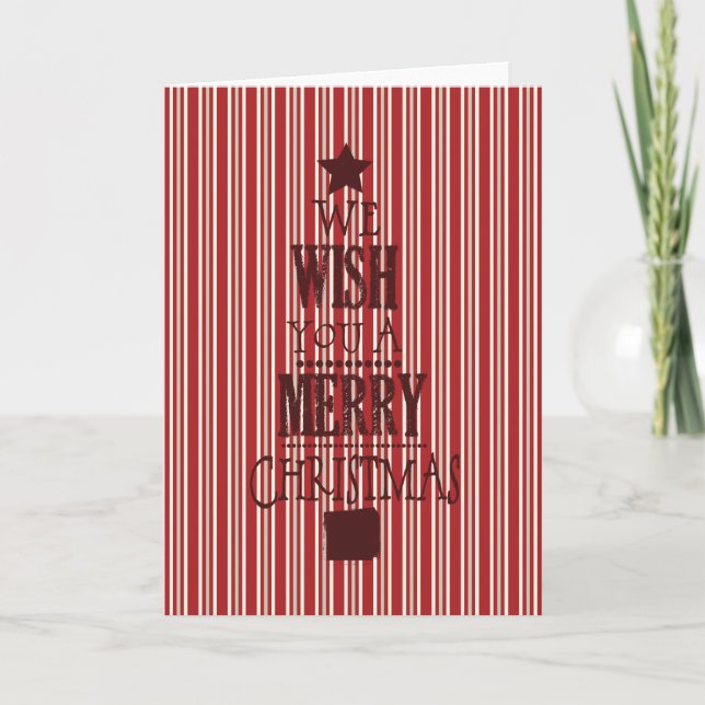 Red Stripes Holiday Card (Front)