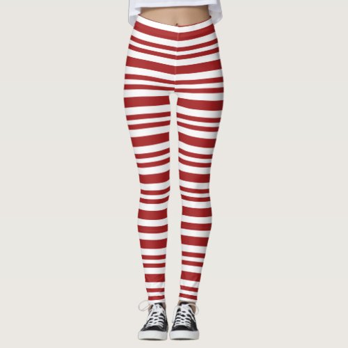 red stripes leggings