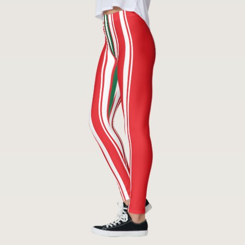 Red Stripes Leggings