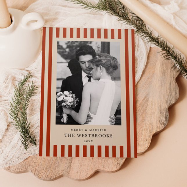 Red Stripes  Letterpress Photo Cards (Creator Uploaded)