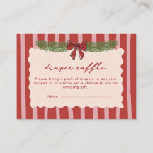 Red Stripes Merry Little Christmas Diaper Raffle