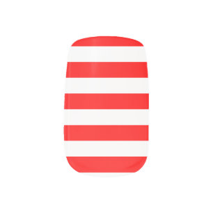 Red Stripes Minx Nail Art