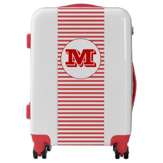 Red Stripes Monogram Carry On, White Luggage