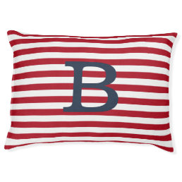 Red Stripes monogram Dog Pet Bed