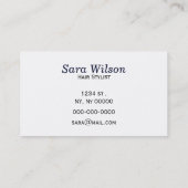 Red Stripes Navy Blue Anchor Nautical Pattern Business Card (Back)