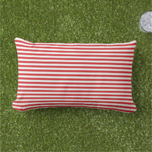 Red Stripes Outdoor Pillow