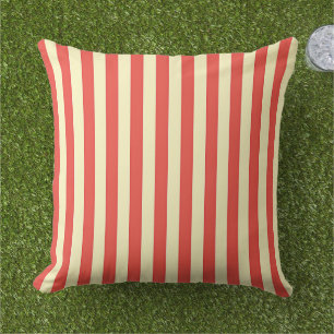 Red Stripes Outdoor Pillow