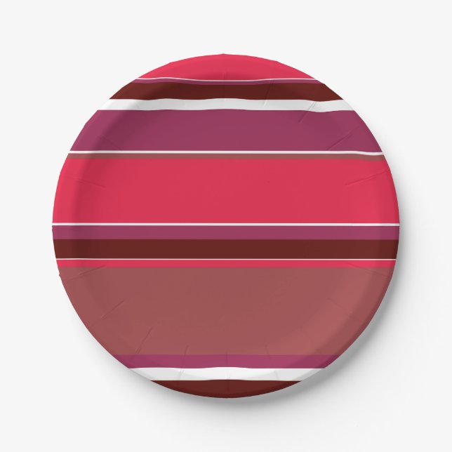 Red stripes paper plates (Front)