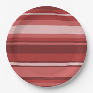 Red stripes paper plates