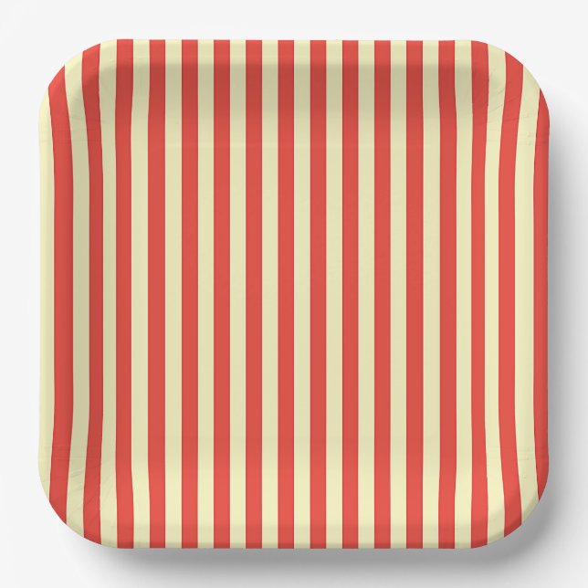 Red Stripes   Paper Plates (Front)