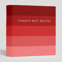 Red stripes pattern 3 ring binder