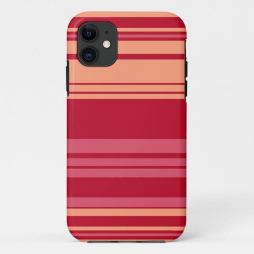 Red Stripes Pattern iPhone 11 Case