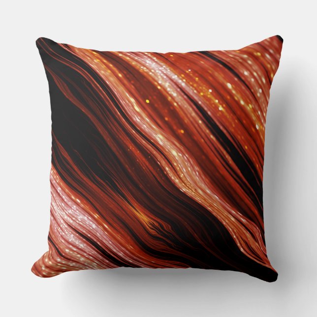 Red Stripes Pattern Throw Pillow (Front)