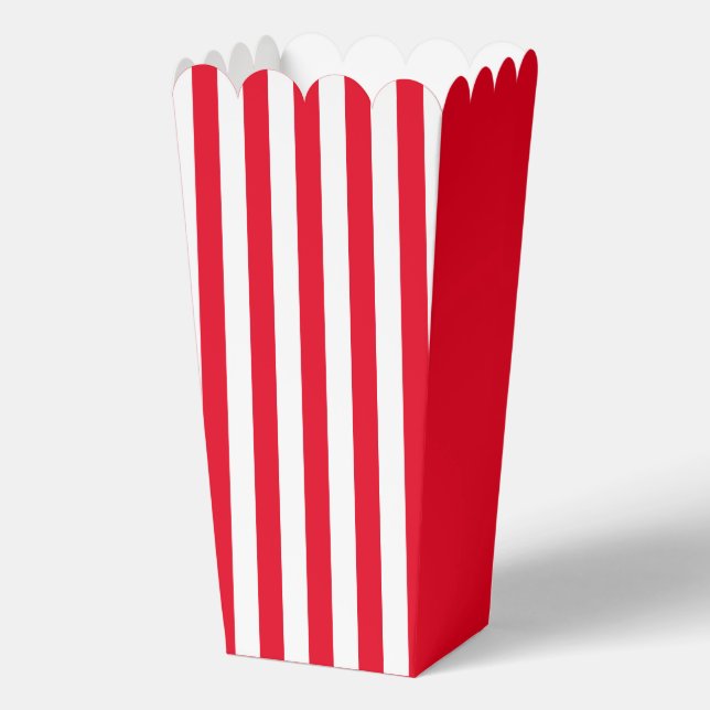 Red Stripes Popcorn Favor Box (Front)