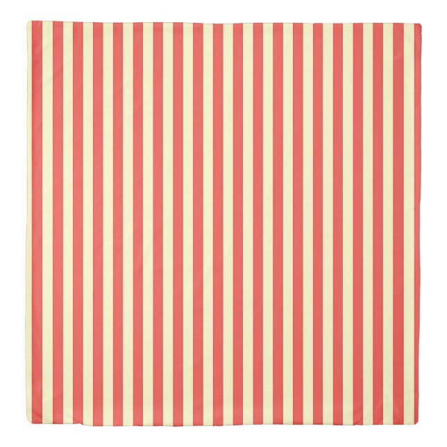 Red Stripes  Queen Size  Duvet Cover (Front)