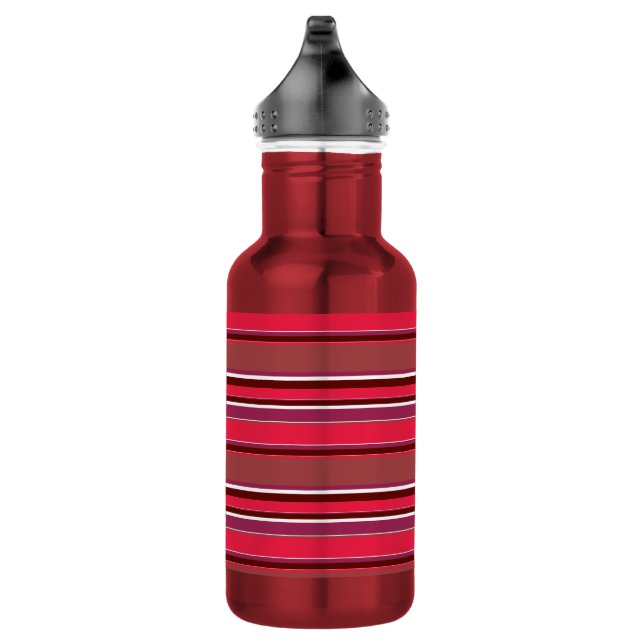 Red stripes stainless steel water bottle (Right)
