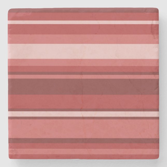 Red stripes stone coaster (Front)
